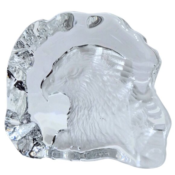 Vintage Lead Crystal Bald Eagle Cristal ‘d Argues Paperweight Made In France - Picture 1 of 5